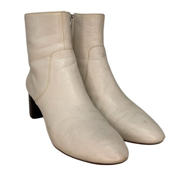 Loeffler Randall White Leather Ankle Boots Gema Booties Size 9.5 - Picture 5 of 11